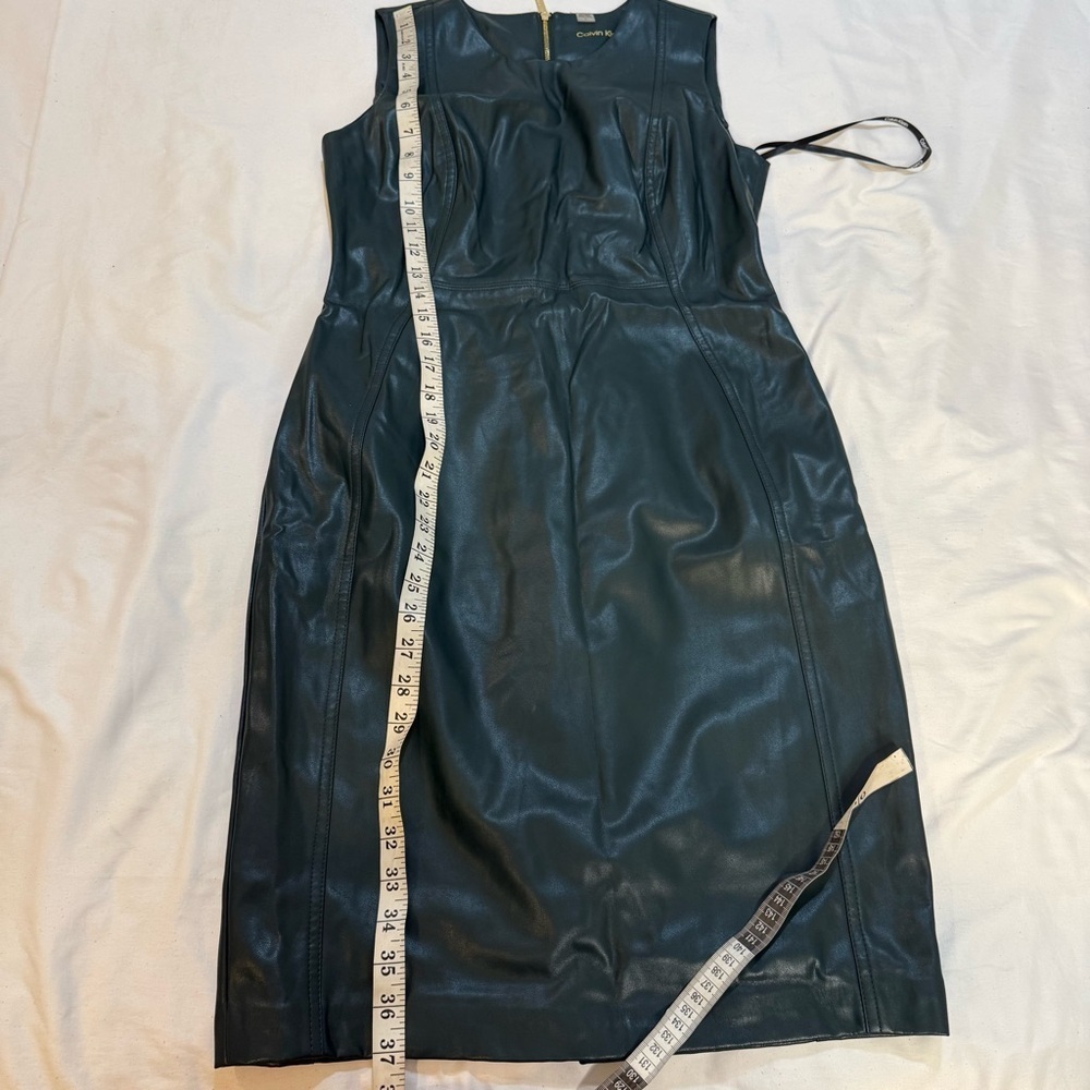 Calvin Klein green faux leather dress - Picture 5 of 11
